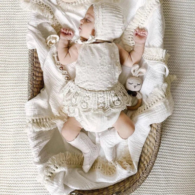 couverture-bebe-coton-blanc-et-kaki