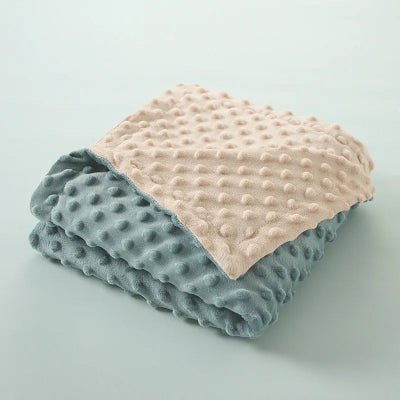 couverture-bebe-flanelle-vert-beige
