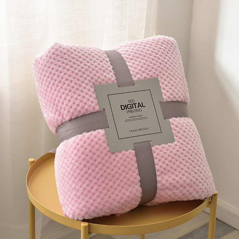 COUVERTURE BÉBÉ : MICROFIBRE POLAIRE ROSE