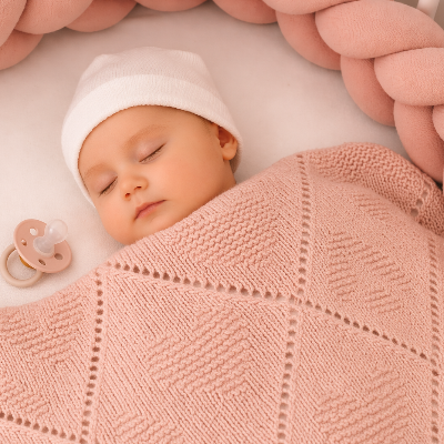 couverture tricot rose1