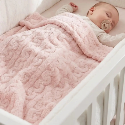 couverture rose microfibre