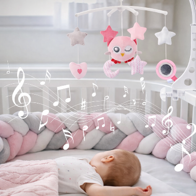 mobile bébé musical rose