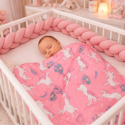 polaire couverture bebe licorne