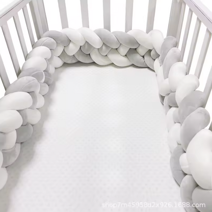 TRESSE DE LIT COTON DOUX GRIS BLANC