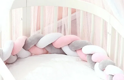 TRESSE DE LIT COTON ROSE BLANC GRIS