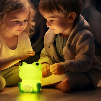 Veilleuse bébé grenouille verte douce