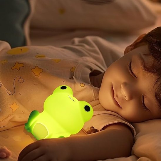 Veilleuse bébé grenouille verte